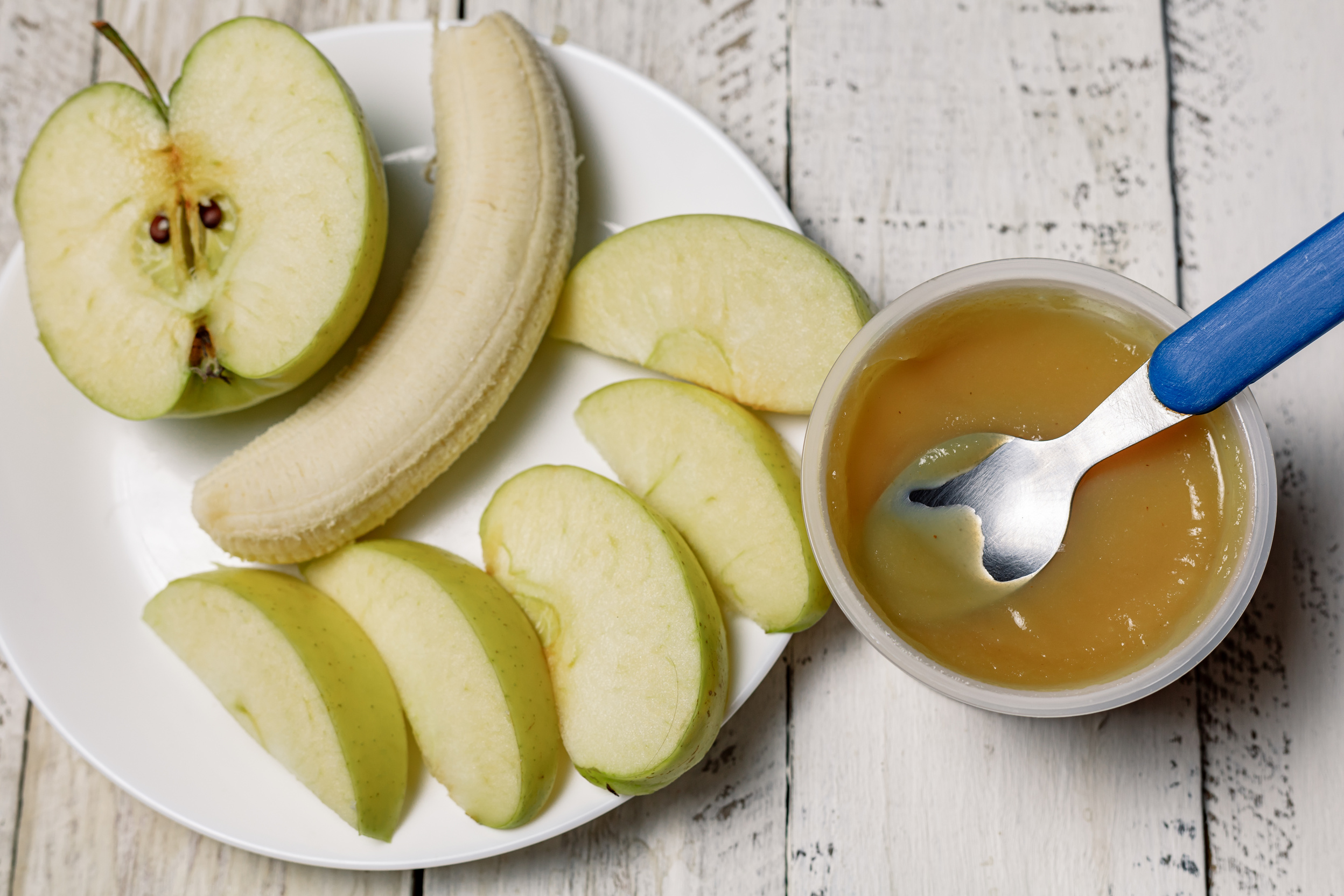 Baby Food with Fresh Apples and Banana